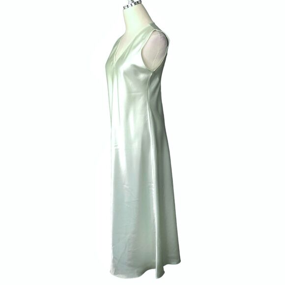 Oscar De La Renta Nightgown XS Pale Green Shiny Satin Romantic Chemise - Picture 9 of 12